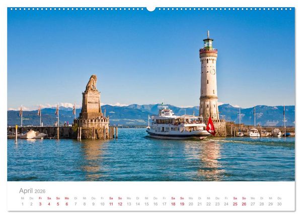 Produktbild: BODENSEE Drei L&auml;nder - ein See (Wandkalender 2026 DIN A2 quer), CALVENDO Monatskalender