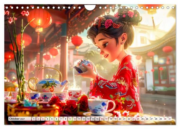 Produktbild: Chinesische Fantasy - Szenen inspiriert von Anime und Tradition (Wandkalender 2027 DIN A4 quer), CALVENDO Monatskalender