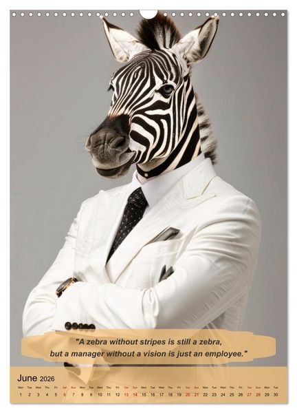 Produktbild: Funny manager wisdom from animals (Wall Calendar 2026 DIN A3 portrait), CALVENDO 12 Month Wall Calendar