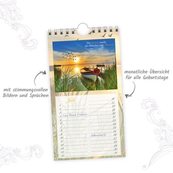 Produktbild: Geburtstagskalender "Idylle"