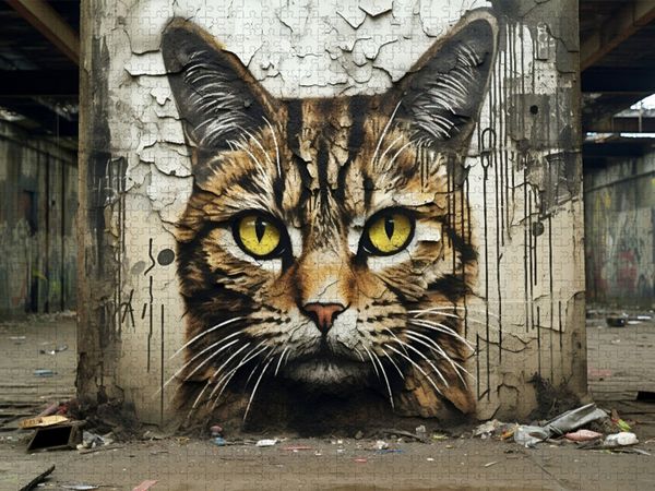 Produktbild: CALVENDO Puzzle Ein Motiv aus dem Kalender "Graffiti Katzen" | 2000 Teile Lege-Gr&ouml;&szlig;e 90x67cm Foto-Puzzle f&uuml;r gl&uuml;ckliche Stunden