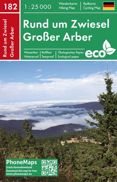 Produktbild: Phonemaps Wander - Radkarte 182 Rund um Zwiesel, Gro&szlig;er Arber, Wander - Radkarte 1:25.000