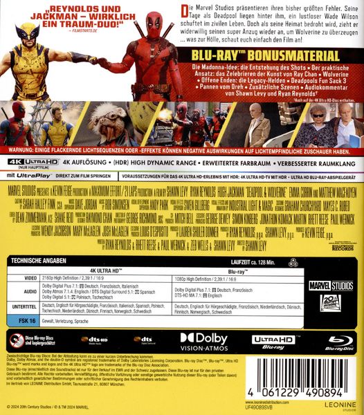 Produktbild: Deadpool - Deadpool & Wolverine (4K Ultra HD) (+ Blu-ray)