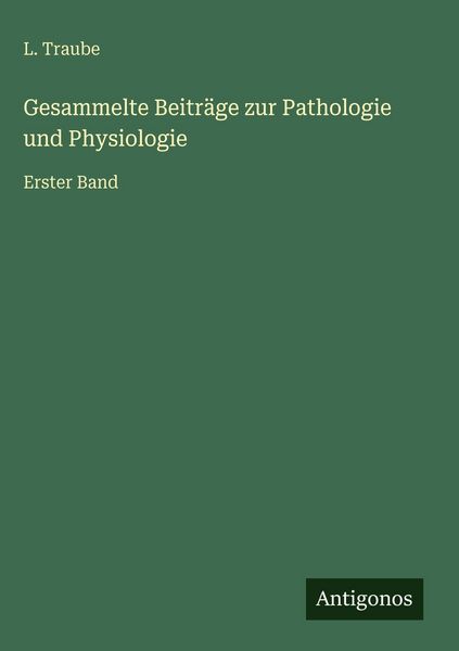 Produktbild: Gesammelte Beitr&auml;ge zur Pathologie und Physiologie