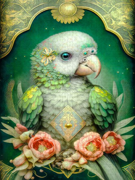 Produktbild: CALVENDO Puzzle Junger Papagei im Tarot-Stil | 1000 Teile Lege-Gr&ouml;&szlig;e 64x48cm Foto-Puzzle f&uuml;r gl&uuml;ckliche Stunden