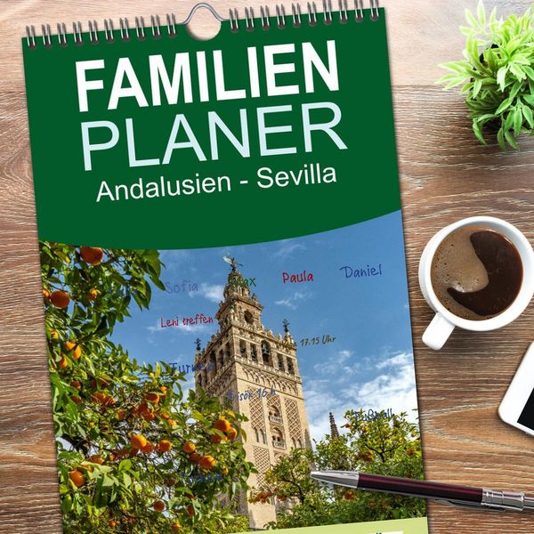 Produktbild: Familienplaner 2026 - Andalusien - Sevilla mit 5 Spalten (Wandkalender, 21 x 45 cm) CALVENDO
