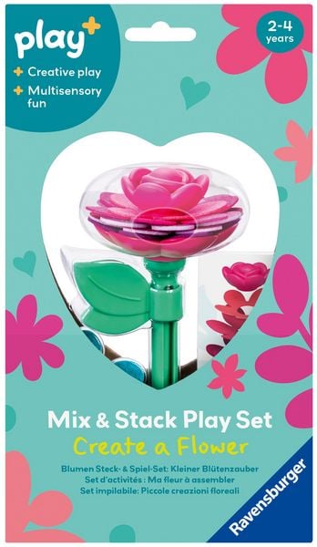 Produktbild: Play+ Blumen Steck- und Spiel-Set: Kleiner Bl&uuml;tenzauber pink - ab 2 Jahre