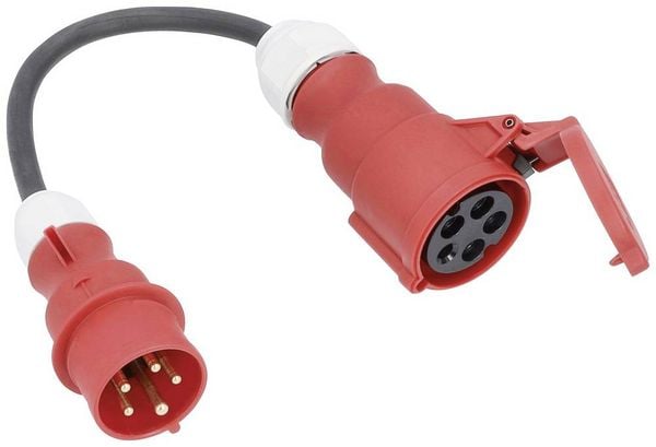Produktbild: AS Schwabe 61376 Strom Adapterkabel 16A Schwarz 0.3m H07RN-F 5G 2,5mm&sup2;
