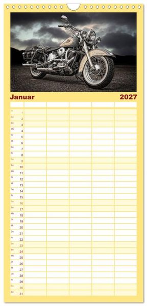 Produktbild: Familienplaner 2027 - Motorrad-Tr&auml;ume &ndash; Chopper und Custombikes mit 5 Spalten (Wandkalender, 21 x 45 cm) CALVENDO