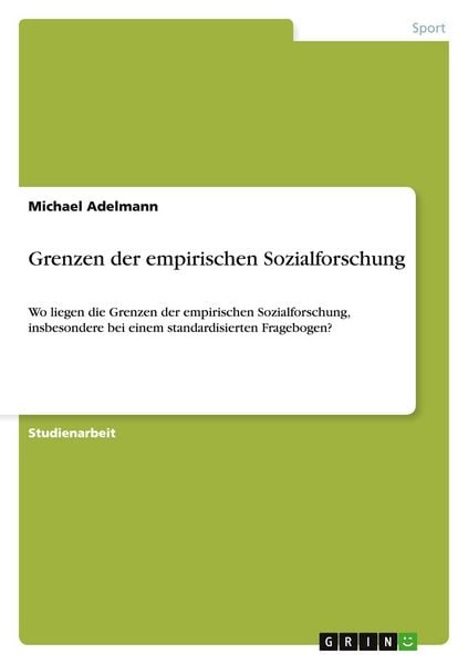 Produktbild: Grenzen der empirischen Sozialforschung