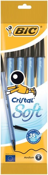 Produktbild: BIC Kugelschreiber Cristal Soft 0.45 mm schwarz, 4er Set