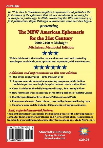 Produktbild: The New American Ephemeris for the 21st Century 2000-2100 at Midnight, Michelsen Memorial Edition