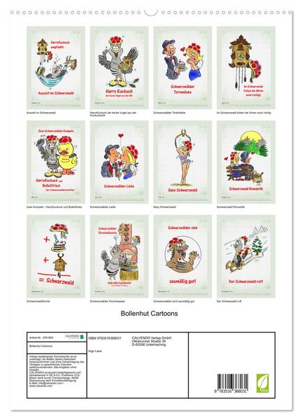 Produktbild: Bollenhut Cartoons (hochwertiger Premium Wandkalender 2026 DIN A2 hoch), Kunstdruck in Hochglanz