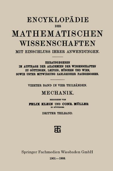 Produktbild: Encyklop&auml;die der Mathematischen Wissenschaften mit Einschluss ihrer Anwendungen