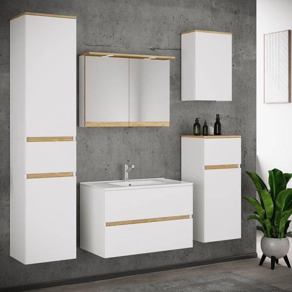 Produktbild: 6 tlg. Badm&ouml;bel-Set mit Waschbecken Cosila-I 61 cm