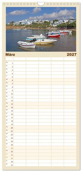 Produktbild: Familienplaner 2027 - Die Kykladen - Inseln im &Auml;g&auml;ischen Meer mit 5 Spalten (Wandkalender, 21 x 45 cm) CALVENDO