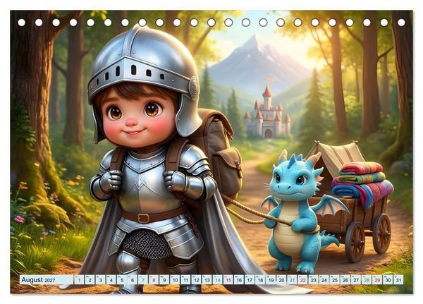 Produktbild: Kleiner Ritter - Jahresreise (Tischkalender 2027 DIN A5 quer), CALVENDO Monatskalender