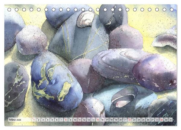 Produktbild: Komm mit ans Meer &ndash; Aquarelle (Tischkalender 2026 DIN A5 quer), CALVENDO Monatskalender