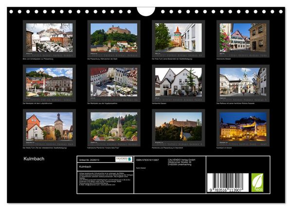 Produktbild: Kulmbach (Wandkalender 2026 DIN A4 quer), CALVENDO Monatskalender