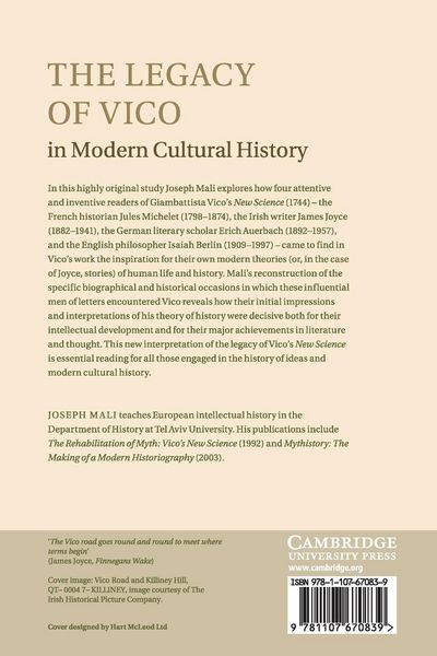 Produktbild: The Legacy of Vico in Modern Cultural History