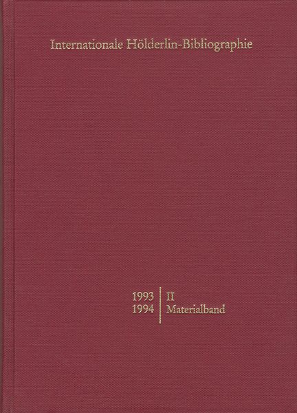 Produktbild: Internationale H&ouml;lderlin-Bibliographie / 1995-1996. II Materialband