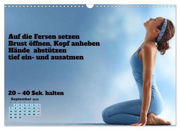 Produktbild: Yoga Kalender - &Uuml;bungen und Meditation f&uuml;r jeden Monat (Wandkalender 2026 DIN A3 quer), CALVENDO Monatskalender