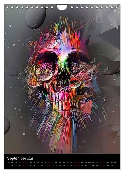 Produktbild: Skulls by Nico Bielow (Wall Calendar 2026 DIN A4 portrait), CALVENDO 12 Month Wall Calendar