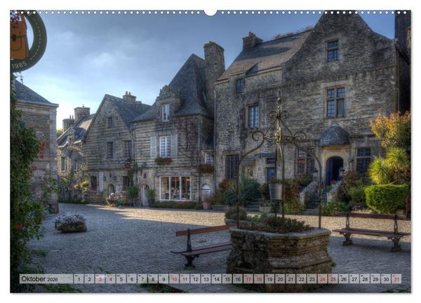 Produktbild: Rochefort-en-Terre, das Reiseziel in der Bretagne (hochwertiger Premium Wandkalender 2026 DIN A2 quer), Kunstdruck in Hochglanz