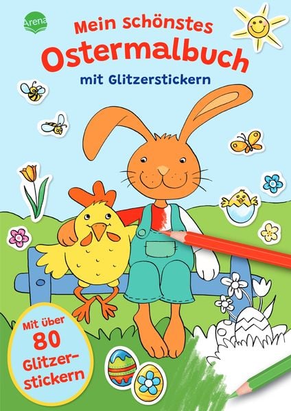 Produktbild: Mein sch&ouml;nstes Ostermalbuch mit Glitzerstickern (Mit &uuml;ber 80 Glitzerstickern)
