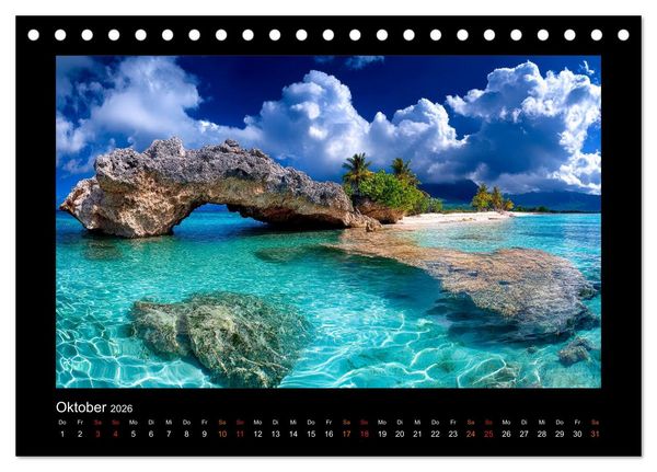 Produktbild: Paradiesische Inselwelten (Tischkalender 2026 DIN A5 quer), CALVENDO Monatskalender