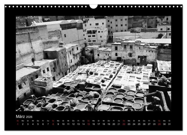 Produktbild: Marokko - Nostalgie in schwarz-weiss (Wandkalender 2026 DIN A3 quer), CALVENDO Monatskalender