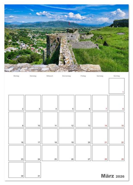 Produktbild: Faszinierendes Albanien (Tischkalender 2026 DIN A5 hoch), CALVENDO Monatskalender