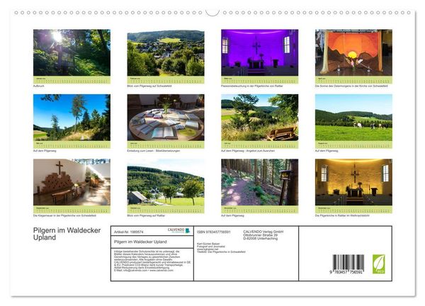 Produktbild: Pilgern im Waldecker Upland (hochwertiger Premium Wandkalender 2026 DIN A2 quer), Kunstdruck in Hochglanz