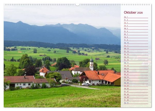Produktbild: Murnau und das Blaue Land - Aquarelle und Fotografien (Wandkalender 2026 DIN A2 quer), CALVENDO Monatskalender
