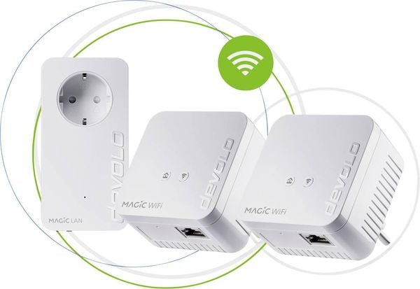 Devolo Magic 1 WiFi mini Multiroom Kit Powerline WLAN Network Kit 8570 DE Powerline, WLAN 1200 MBit/s