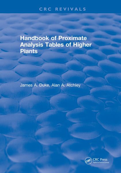 Produktbild: Handbook of Proximate Analysis Tables of Higher Plants