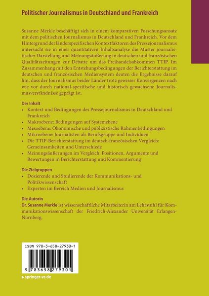Produktbild: Politischer Journalismus in Deutschland und Frankreich