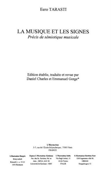 Produktbild: Musique et les signes La