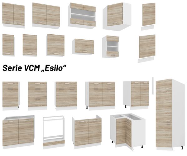 Produktbild: Sp&uuml;lunterschrank Breite 80 cm Sp&uuml;lenschrank Esilo