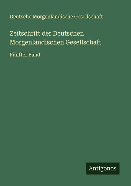 Produktbild: Zeitschrift der Deutschen Morgenl&auml;ndischen Gesellschaft