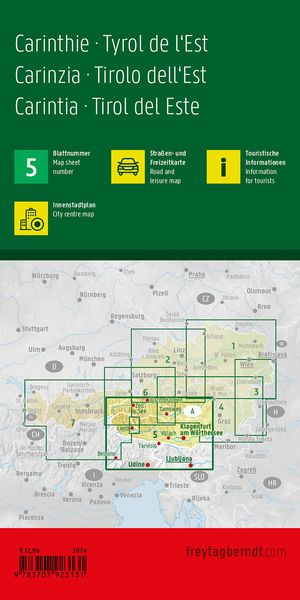 Produktbild: Freytag & berndt Stra&szlig;enkarte K&auml;rnten - Osttirol 1:200.000