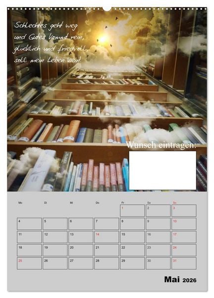Produktbild: Wunsch- und Zauberkalender (Wandkalender 2026 DIN A2 hoch), CALVENDO Monatskalender