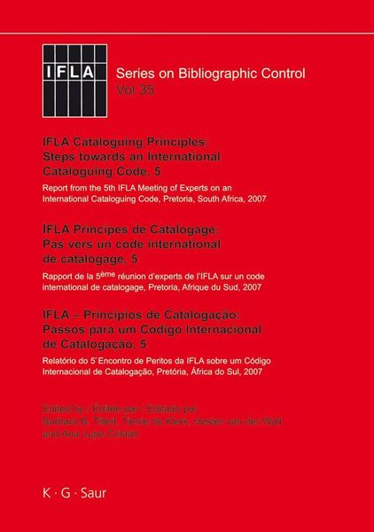 Produktbild: IFLA Cataloguing Principles: Steps towards an International Cataloguing Code, 5