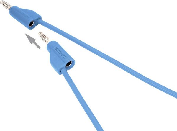 Produktbild: VOLTCRAFT MSB-300 Messleitung Lamellenstecker 4mm Silikon 0.50m Blau 1St.