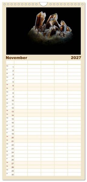 Produktbild: Familienplaner 2027 - MINERALIEN designed by nature mit 5 Spalten (Wandkalender, 21 x 45 cm) CALVENDO