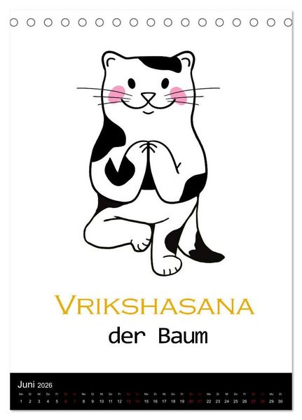 Produktbild: Yogakatzen - ganz entspannt im Hier und Jetzt (Tischkalender 2026 DIN A5 hoch), CALVENDO Monatskalender