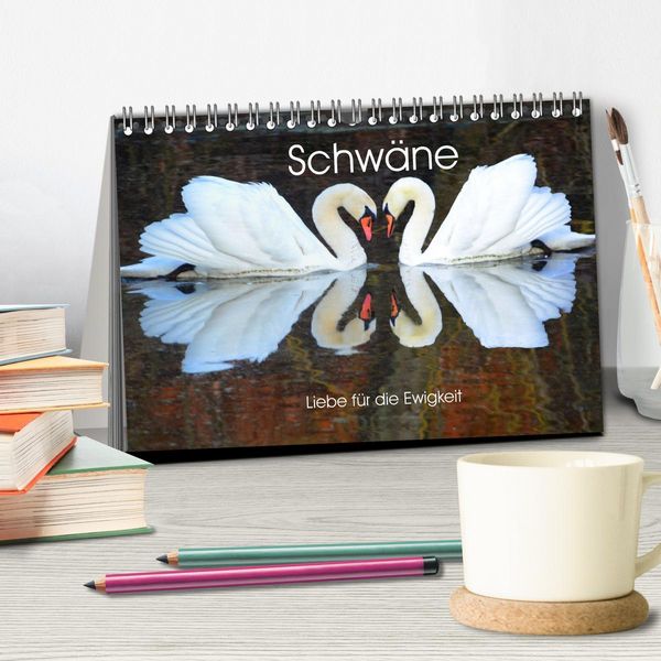 Produktbild: Schw&auml;ne, Liebe f&uuml;r die Ewigkeit (Tischkalender 2026 DIN A5 quer), CALVENDO Monatskalender