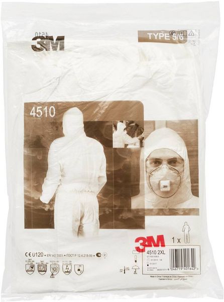 Produktbild: 3M 45203XL Schutzanzug 4520 Kleider-Gr&ouml;&szlig;e=XXXL Wei&szlig;