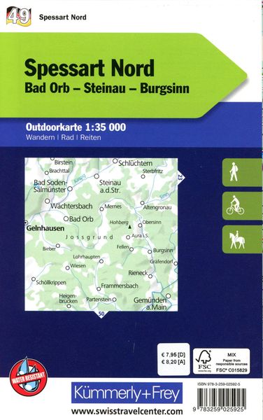 Produktbild: Spessart Nord Bad Orb, Steinau, Burgsinn Nr. 49 Outdoorkarte Deutschland 1:35 000