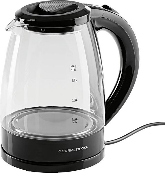Produktbild: GourmetMaxx Wasserkocher Schwarz Fassungsverm&ouml;gen: 1.8l